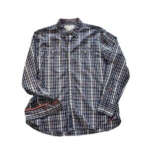 Robert Graham Jeans Men's Long Sleeve Plaid Button Down Shirt Sz LG patchwork